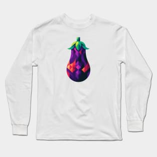 Abstract Geometric Eggplant - Color Design Long Sleeve T-Shirt